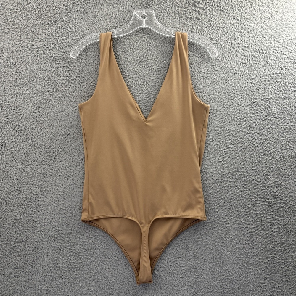 Express Body Contour Bodysuit Tank Sleeveless Thong Tan Women's Medium - Picture 2 of 7